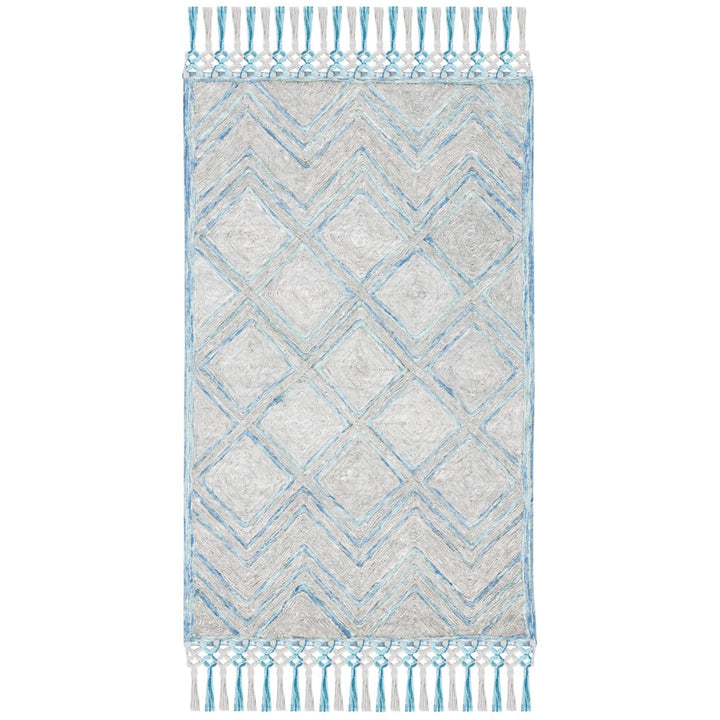 SAFAVIEH Sahara SAH402F Handmade Grey / Aqua Rug Image 1