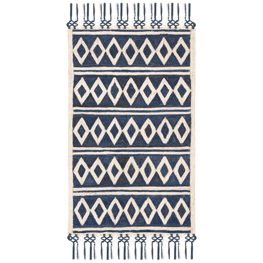 SAFAVIEH Sahara SAH425M Handmade Blue / Beige Rug Image 1