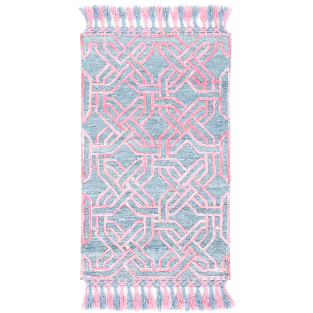 SAFAVIEH Sahara SAH424U Handmade Pink / Grey Rug Image 1