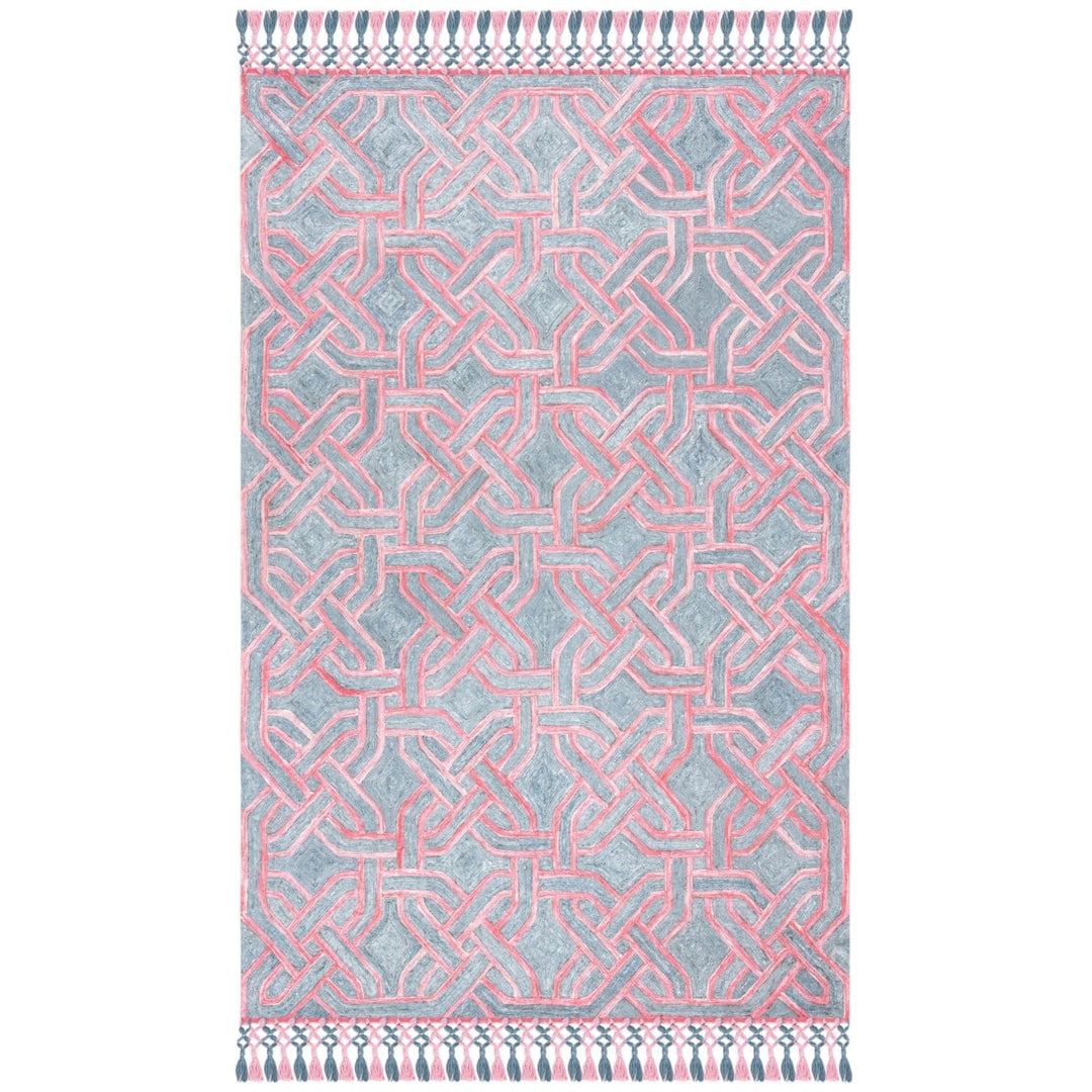 SAFAVIEH Sahara SAH424U Handmade Pink / Grey Rug Image 10