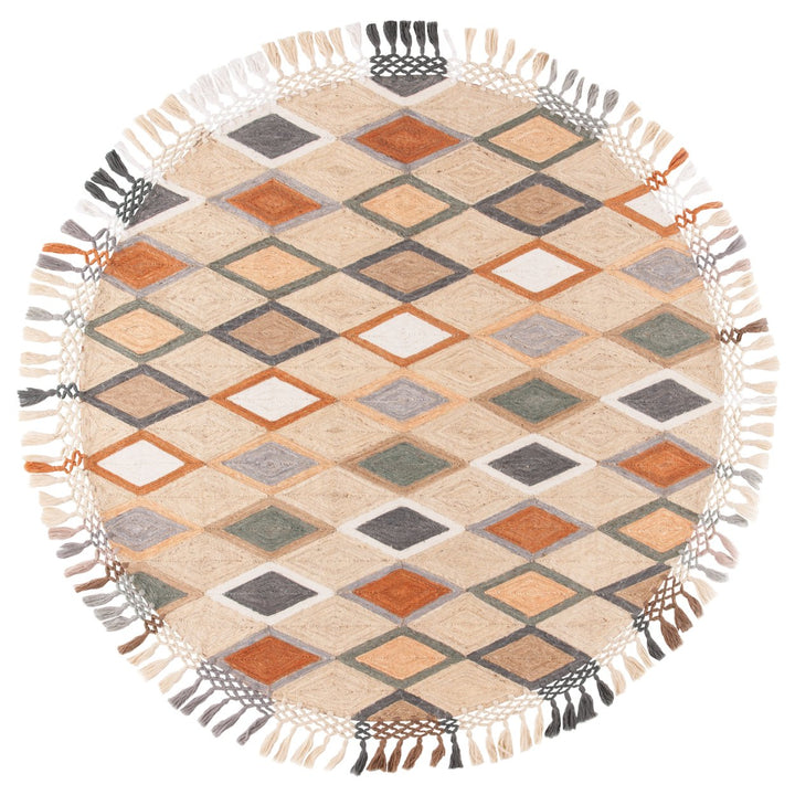 SAFAVIEH Sahara SAH457B Handmade Beige / Rust Rug Image 1