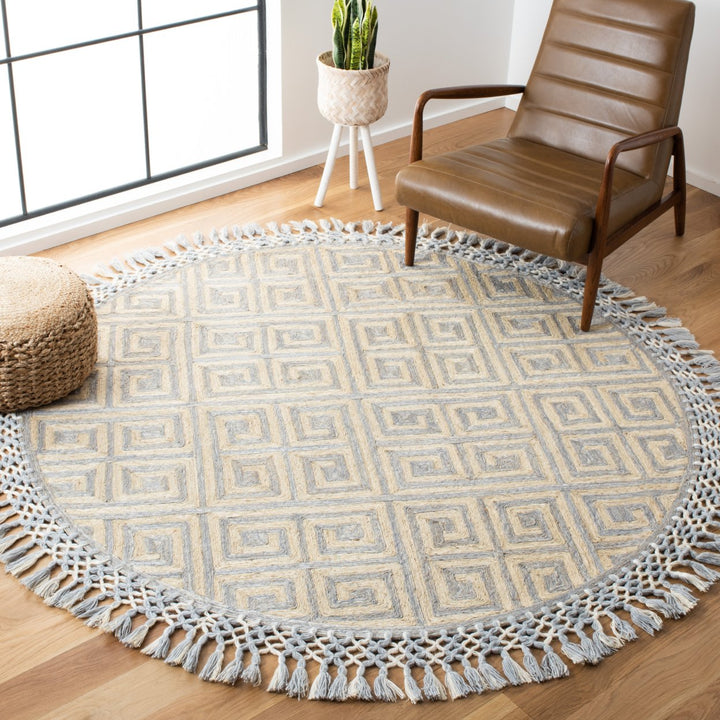 SAFAVIEH Sahara SAH410F Handmade Grey / Beige Rug Image 2