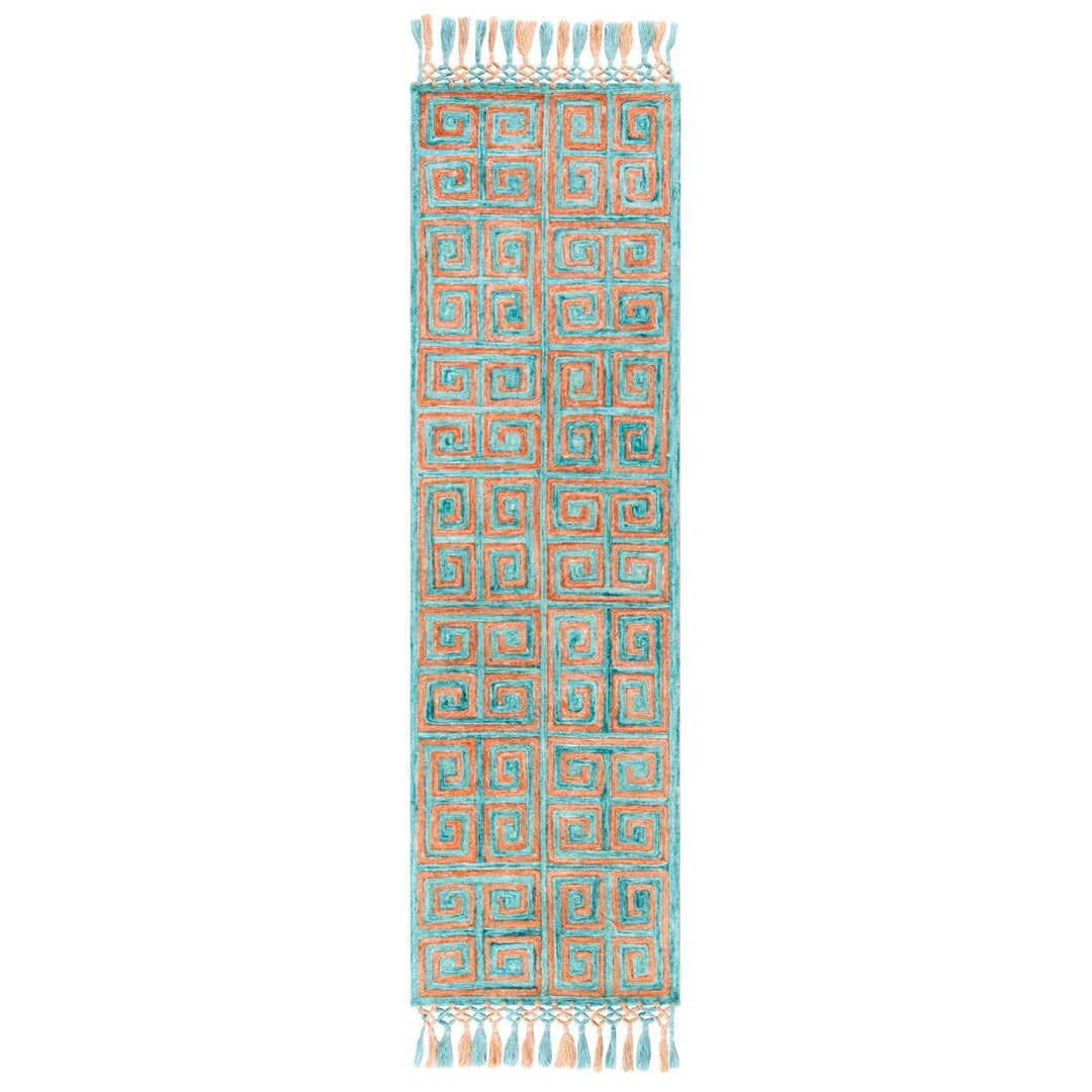 SAFAVIEH Sahara SAH469P Handmade Rust / Aqua Rug Image 1