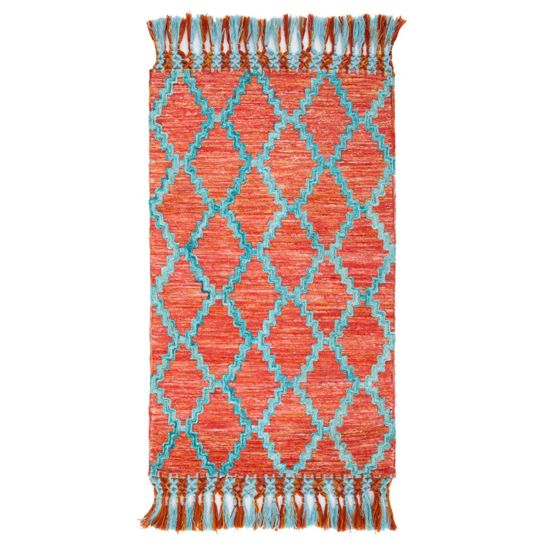 SAFAVIEH Sahara SAH467P Handmade Rust / Aqua Rug Image 9