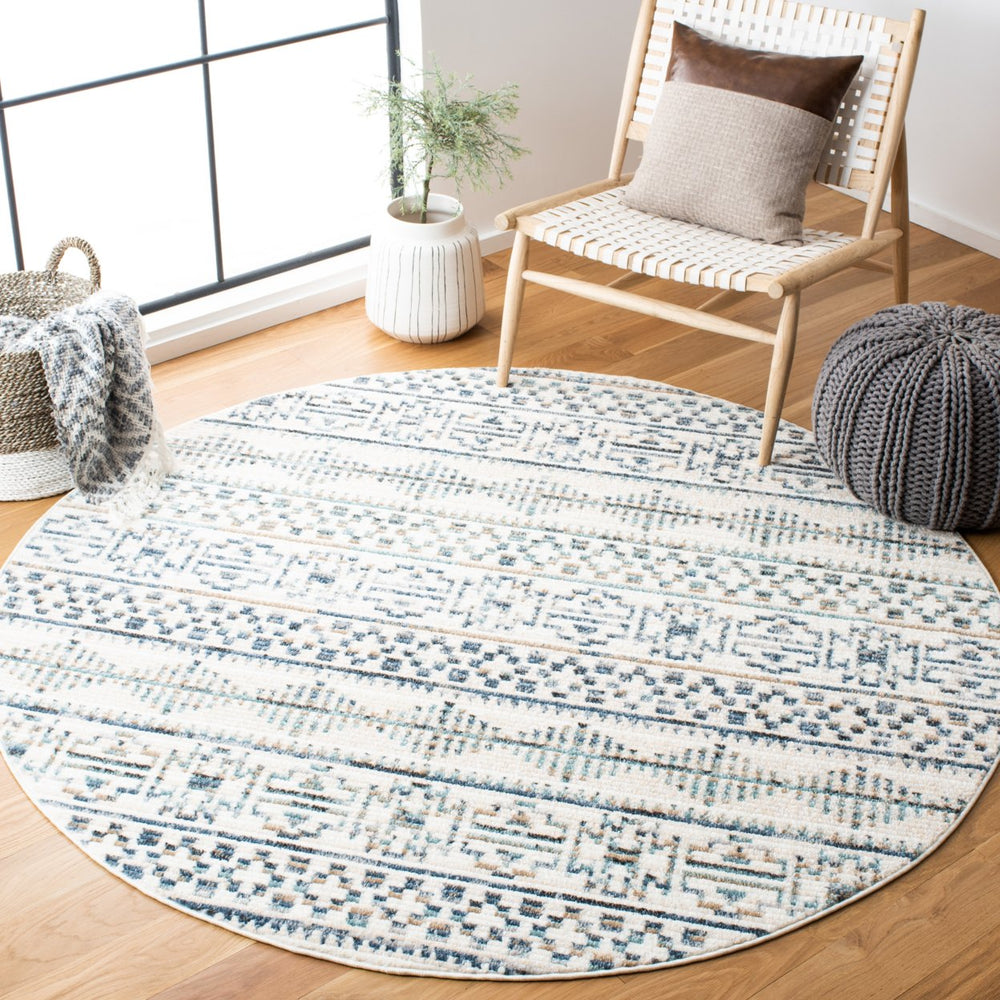 SAFAVIEH Sedona Collection SED807C Ivory / Blue Rug Image 2