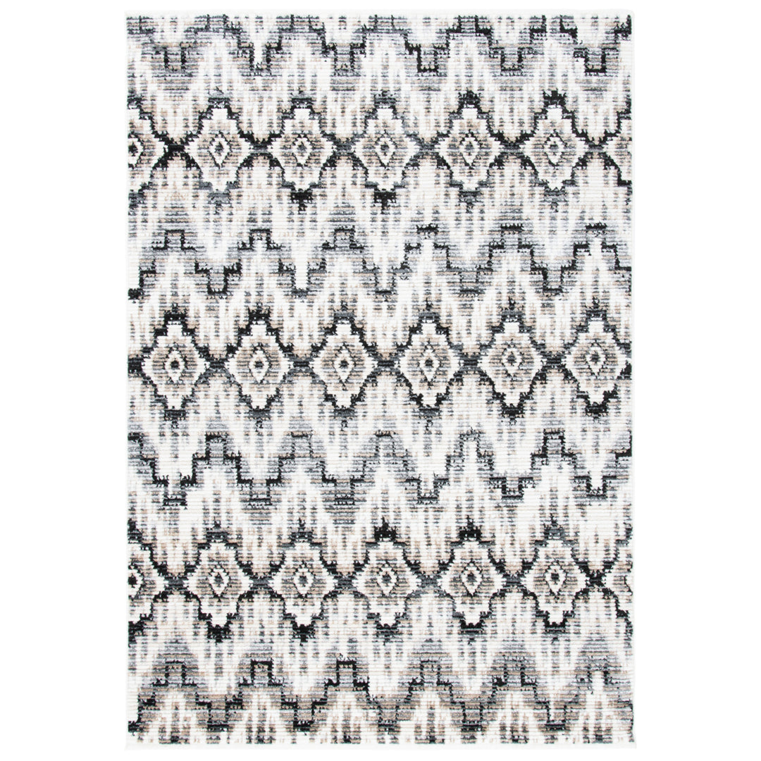 SAFAVIEH Sedona Collection SED842F Dark Grey / Ivory Rug Image 1