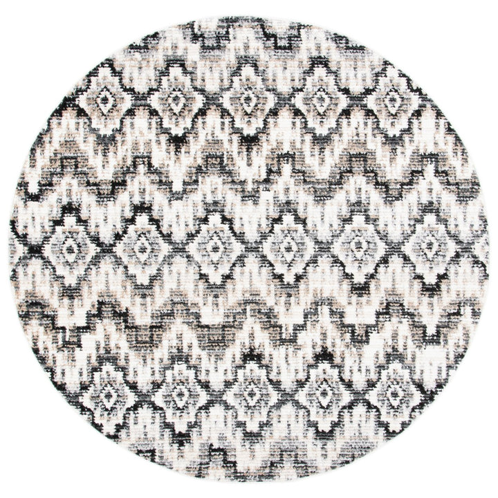 SAFAVIEH Sedona Collection SED842F Dark Grey / Ivory Rug Image 1