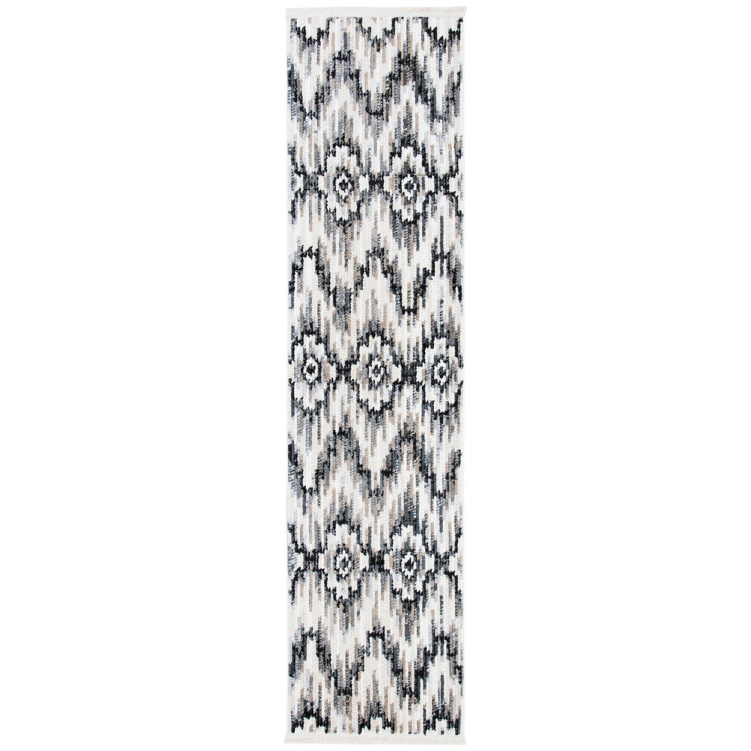 SAFAVIEH Sedona Collection SED842F Dark Grey / Ivory Rug Image 10