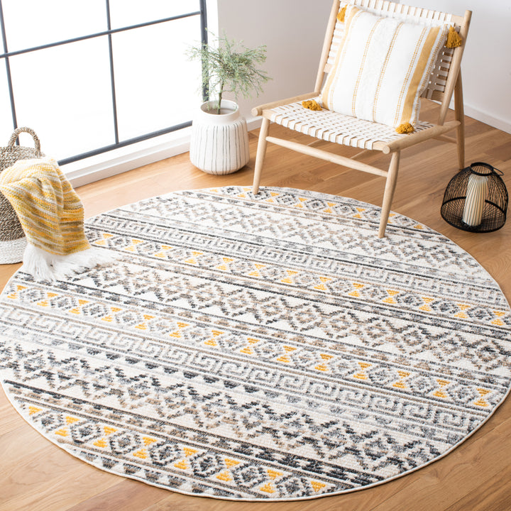 SAFAVIEH Sedona Collection SED883B Ivory / Charcoal Rug Image 2