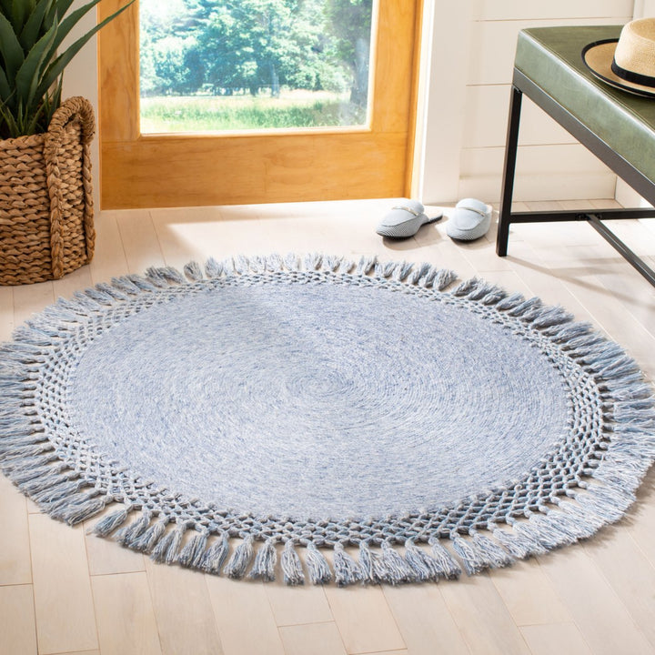 SAFAVIEH Sahara SAH490L Handmade Blue Denim Rug Image 2