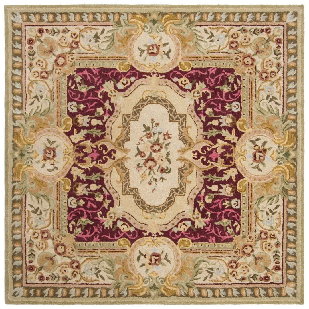 SAFAVIEH Savonnerie SAV114Q Handmade Red / Ivory Rug Image 1