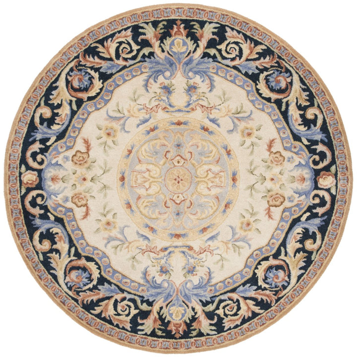 SAFAVIEH Savonnerie SAV116N Handmade Ivory / Navy Rug Image 1