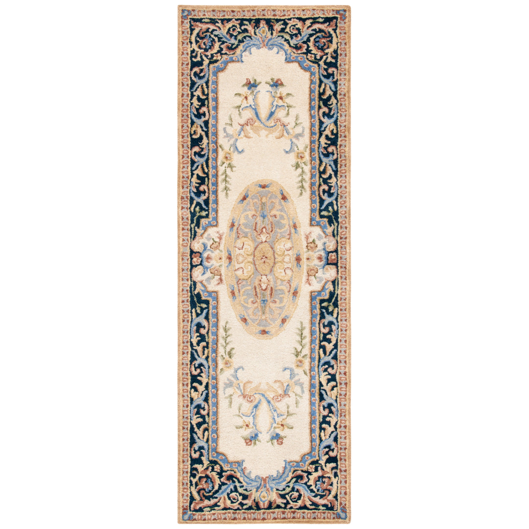 SAFAVIEH Savonnerie SAV116N Handmade Ivory / Navy Rug Image 5