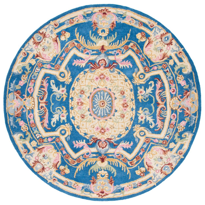 SAFAVIEH Savonnerie SAV120M Handmade Blue / Ivory Rug Image 1