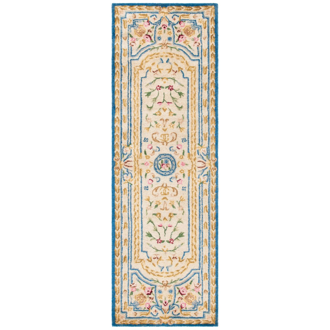 SAFAVIEH Savonnerie SAV118M Handmade Blue / Ivory Rug Image 1