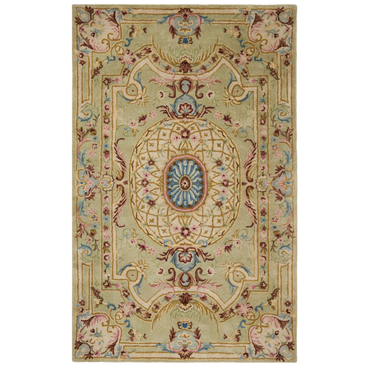 SAFAVIEH Savonnerie SAV120W Handmade Sage / Blue Rug Image 1