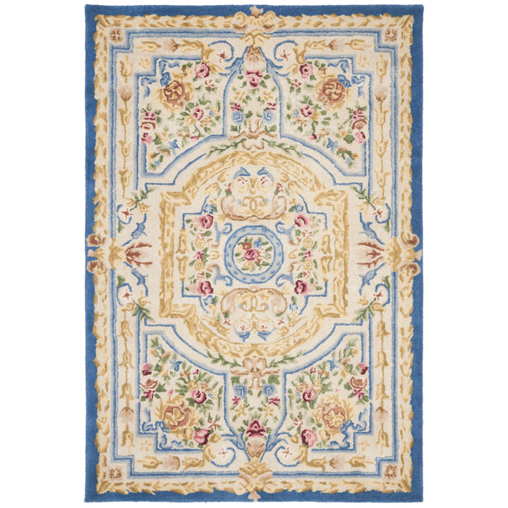 SAFAVIEH Savonnerie SAV118M Handmade Blue / Ivory Rug Image 1