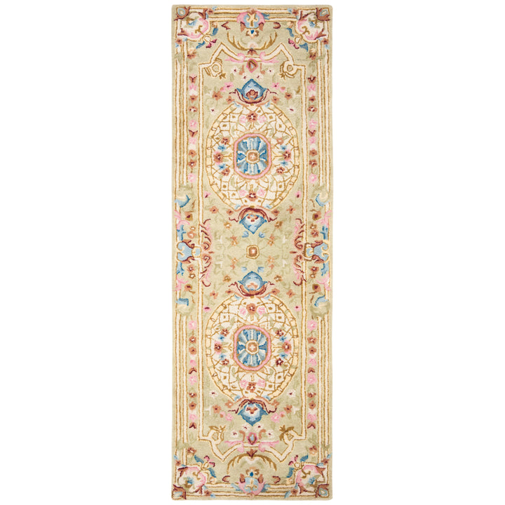 SAFAVIEH Savonnerie SAV120W Handmade Sage / Blue Rug Image 5