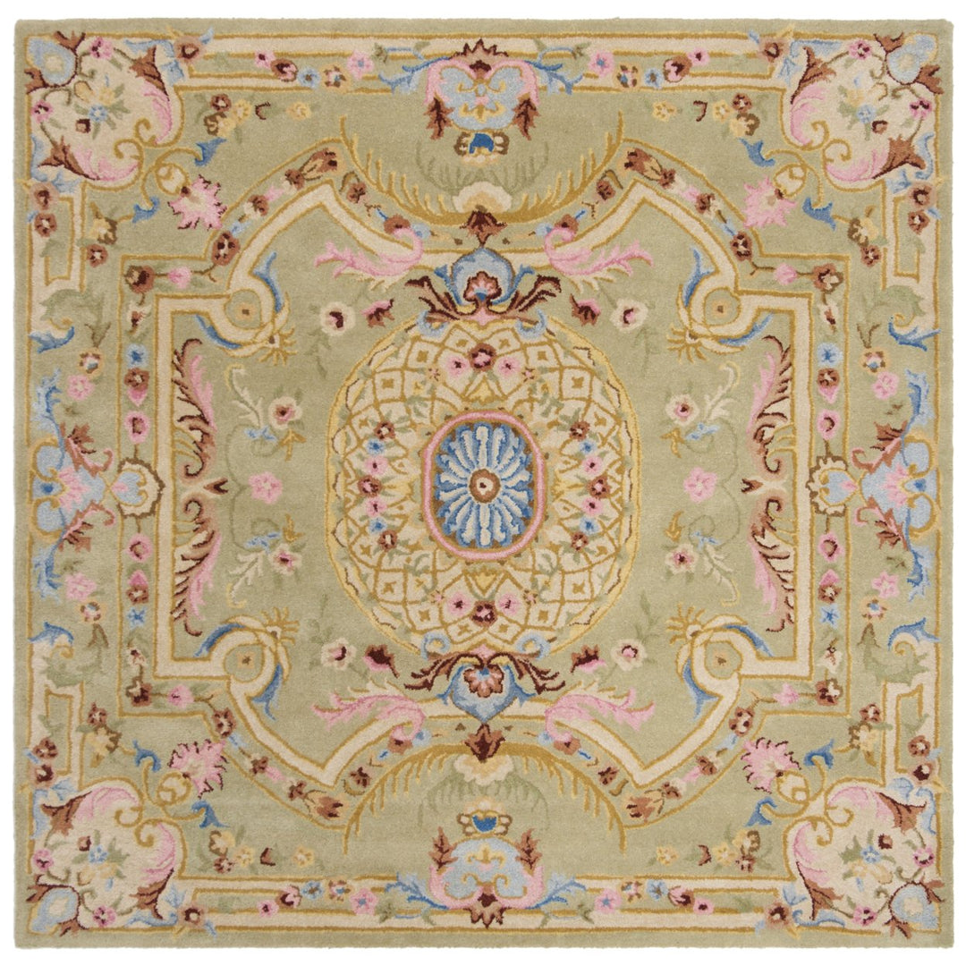 SAFAVIEH Savonnerie SAV120W Handmade Sage / Blue Rug Image 6