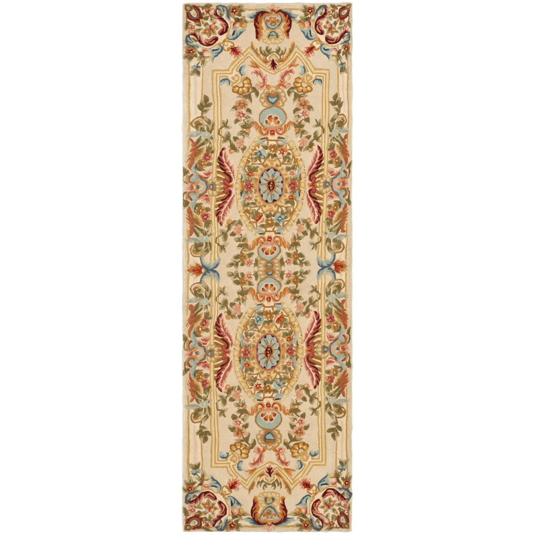 SAFAVIEH Savonnerie SAV202A Handmade Sage / Beige Rug Image 1