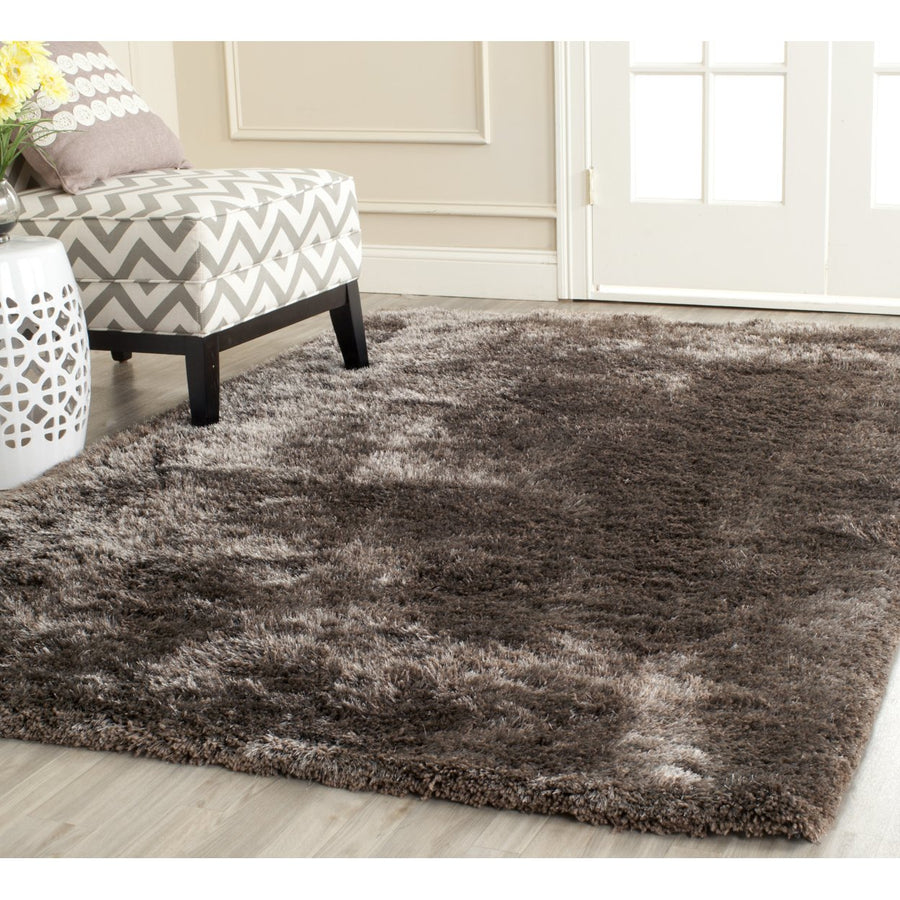 SAFAVIEH South Beach Shag SBS562D Handmade Latte Rug Image 1