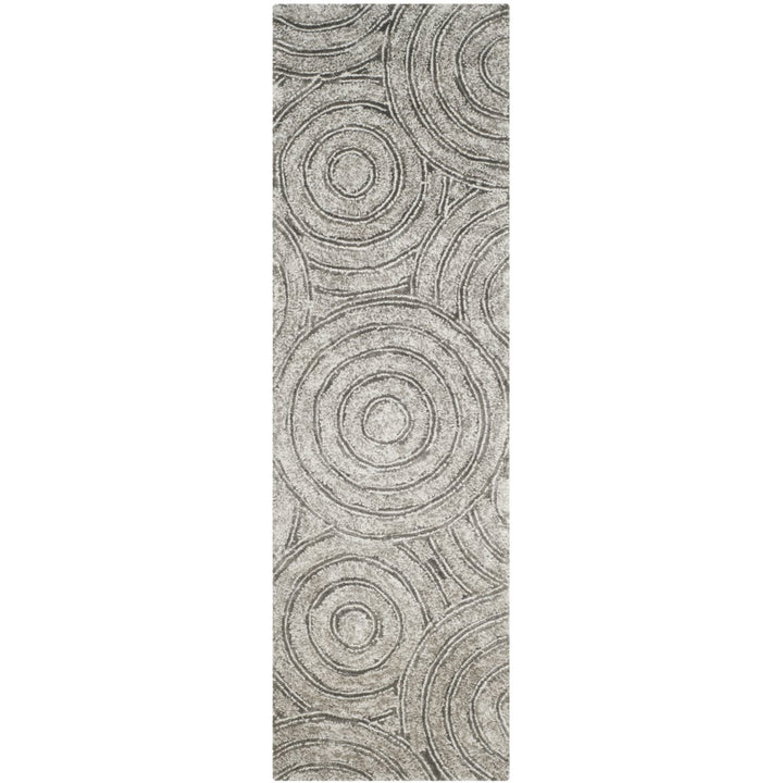 SAFAVIEH South Beach Shag SBS620B Handmade Silver Rug Image 1