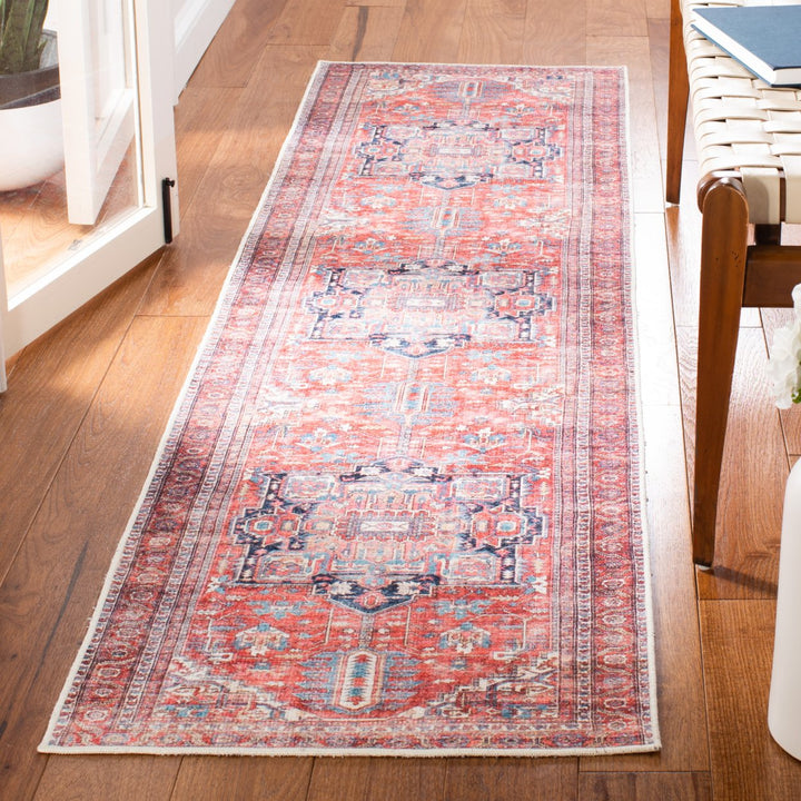 SAFAVIEH Serapi Collection SEP389Q Red / Navy Rug Image 3