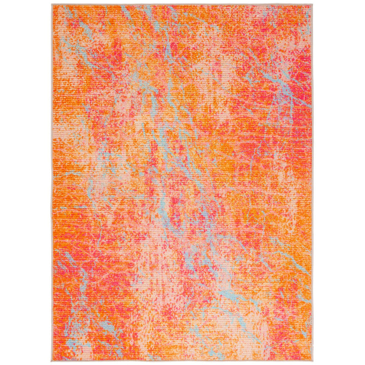 SAFAVIEH Sequoia Collection SEQ152P Orange/Light Blue Rug Image 2