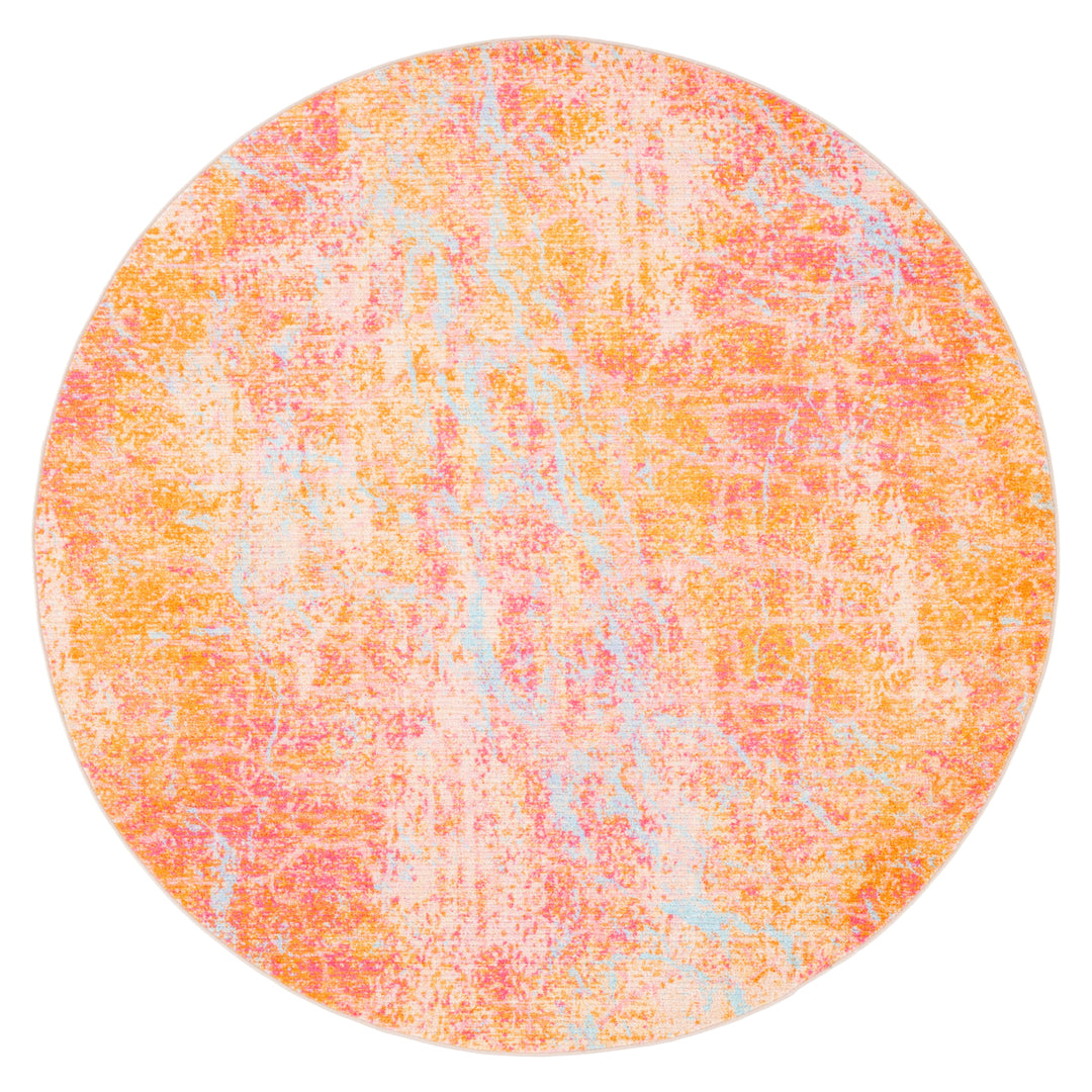 SAFAVIEH Sequoia Collection SEQ152P Orange/Light Blue Rug Image 5