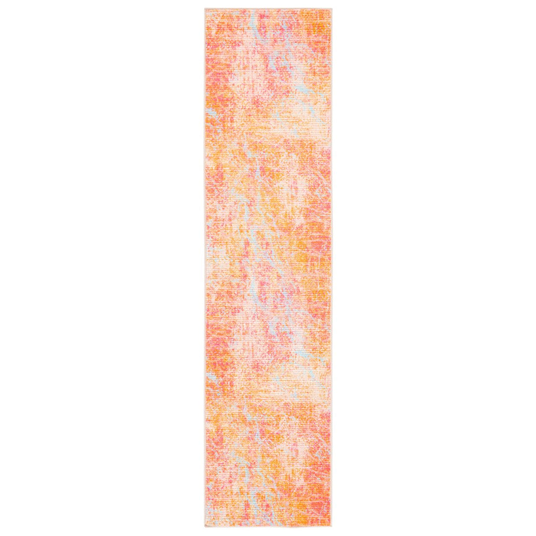 SAFAVIEH Sequoia Collection SEQ152P Orange/Light Blue Rug Image 6