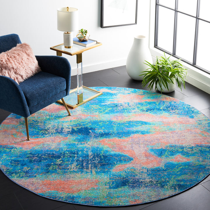 SAFAVIEH Sequoia Collection SEQ151M Blue / Orange Rug Image 3