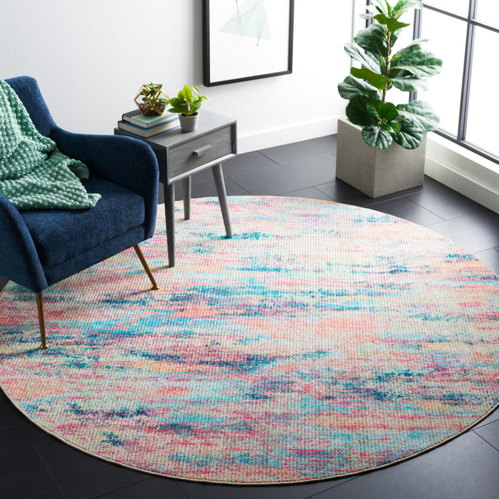 SAFAVIEH Sequoia Collection SEQ154M Blue / Orange Rug Image 3