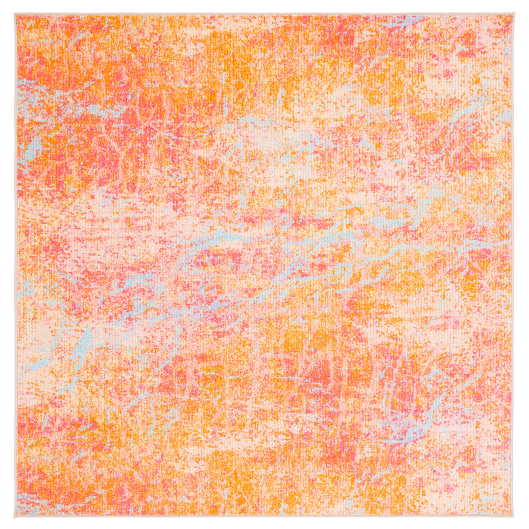 SAFAVIEH Sequoia Collection SEQ152P Orange/Light Blue Rug Image 7