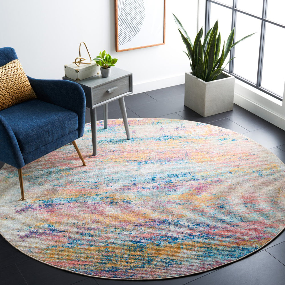 SAFAVIEH Sequoia Collection SEQ155M Blue / Gold Rug Image 2