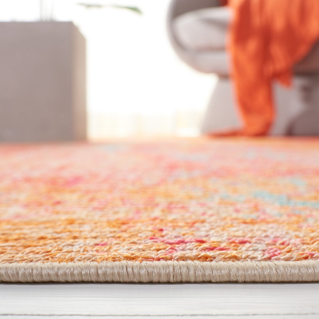 SAFAVIEH Sequoia Collection SEQ152P Orange/Light Blue Rug Image 9