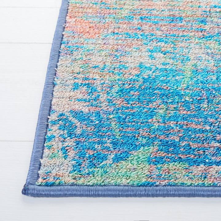 SAFAVIEH Sequoia Collection SEQ151M Blue / Orange Rug Image 8