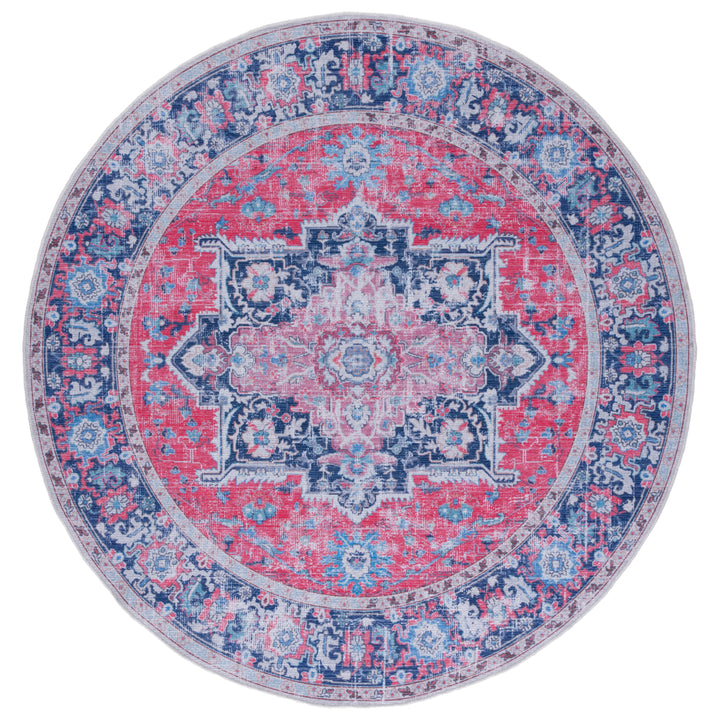 SAFAVIEH Serapi Collection SEP323Q Red / Navy Rug Image 4