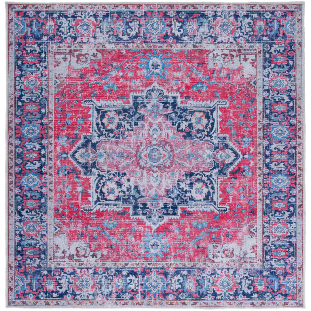 SAFAVIEH Serapi Collection SEP323Q Red / Navy Rug Image 6