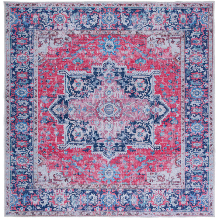 SAFAVIEH Serapi Collection SEP323Q Red / Navy Rug Image 6