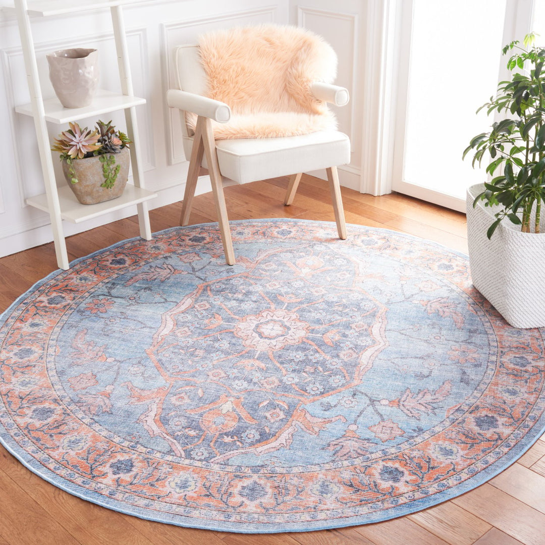 SAFAVIEH Serapi Collection SEP540M Blue / Orange Rug Image 2