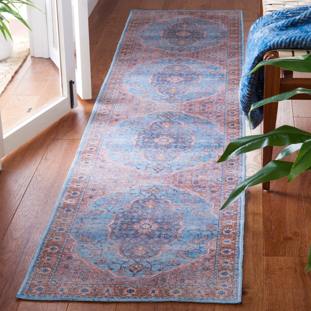 SAFAVIEH Serapi Collection SEP540M Blue / Orange Rug Image 3