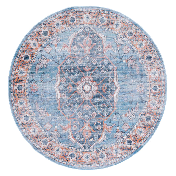 SAFAVIEH Serapi Collection SEP540M Blue / Orange Rug Image 4