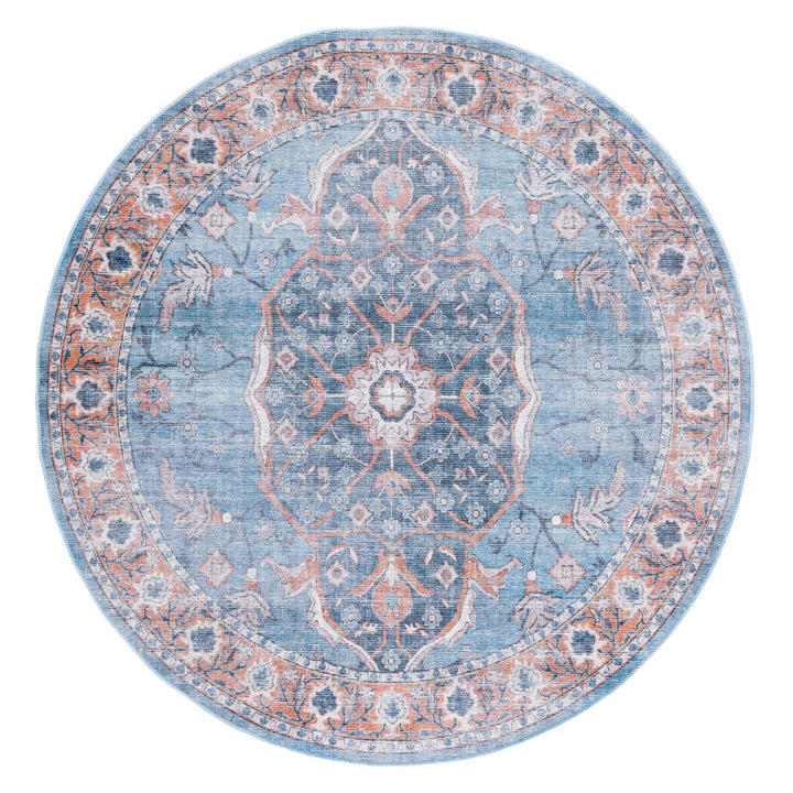 SAFAVIEH Serapi Collection SEP540M Blue / Orange Rug Image 1