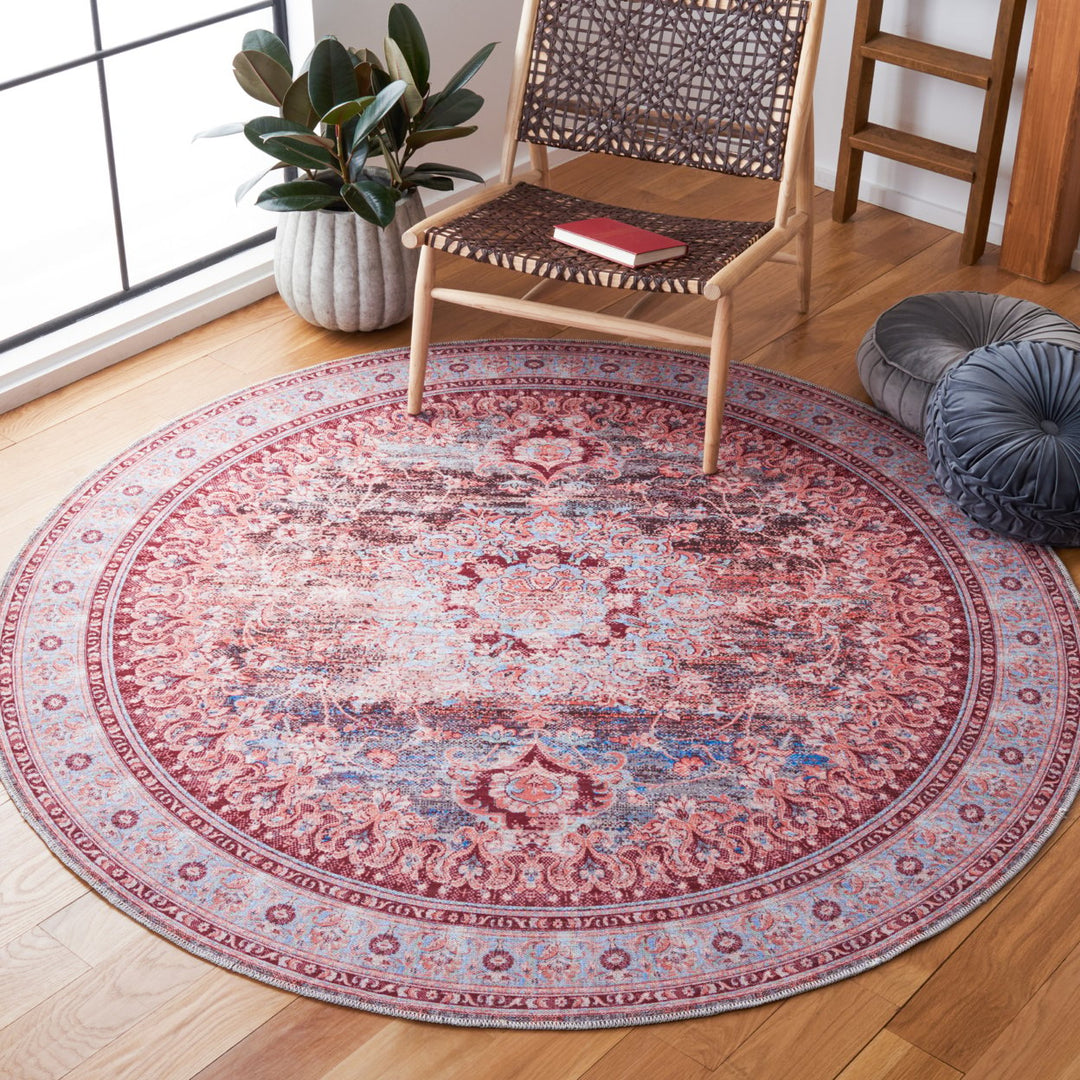 SAFAVIEH Serapi Collection SEP550K Light Blue / Red Rug Image 2