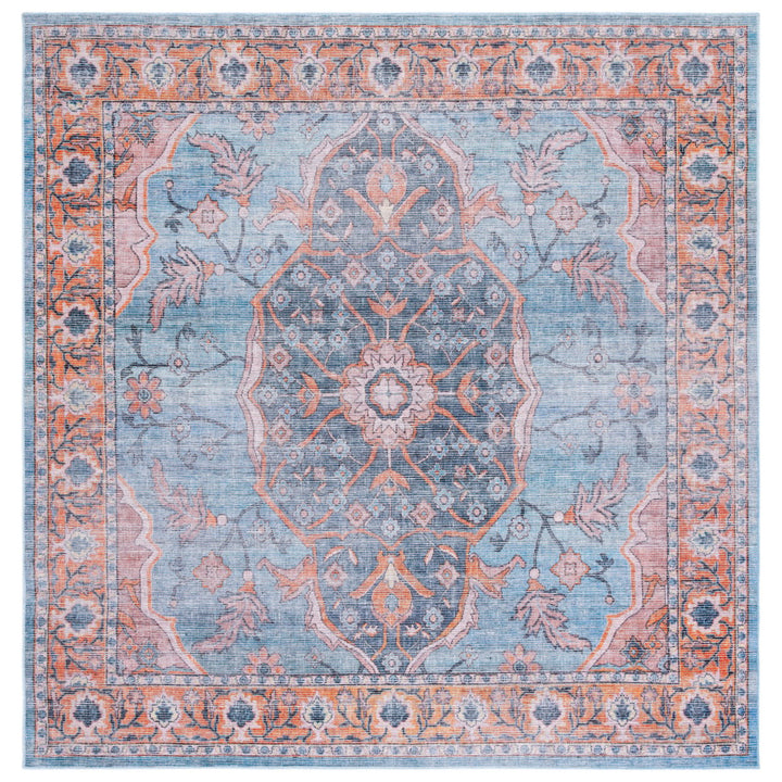 SAFAVIEH Serapi Collection SEP540M Blue / Orange Rug Image 1