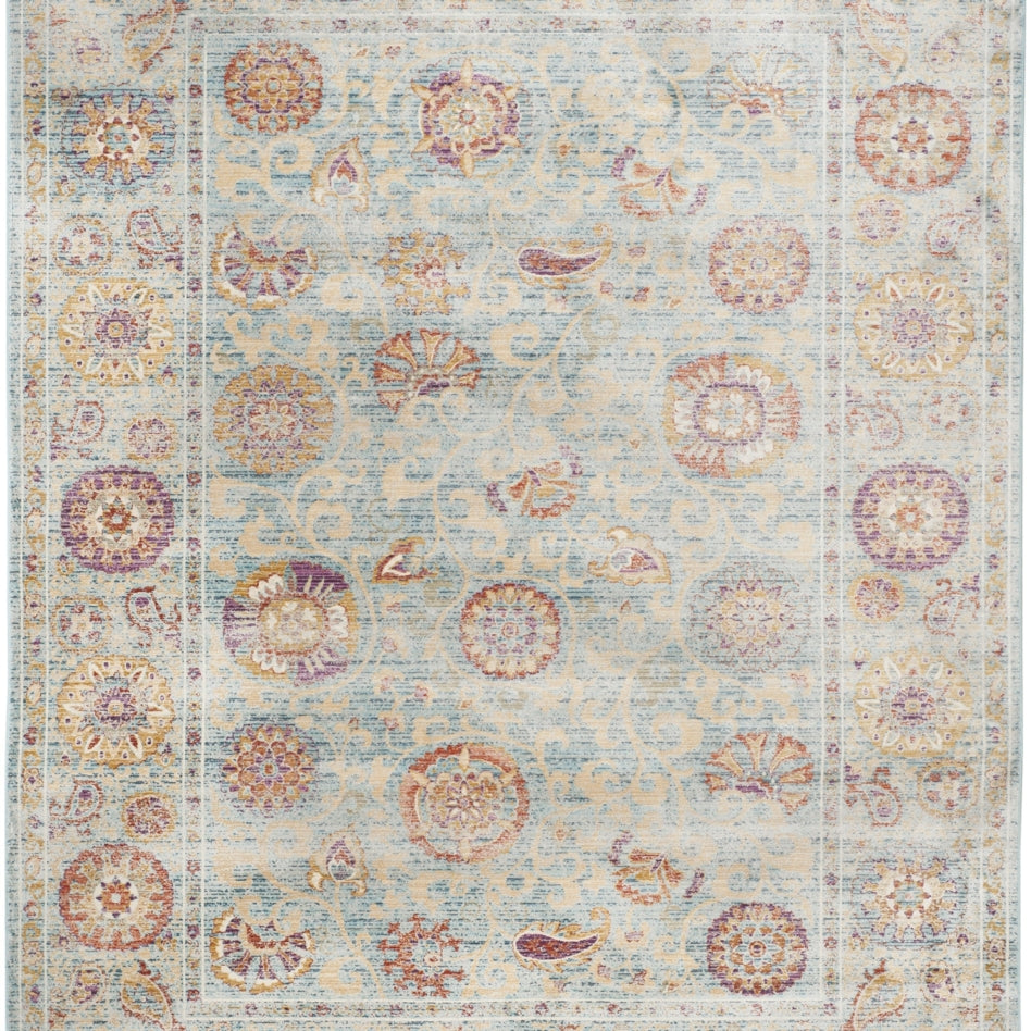 SAFAVIEH Sevilla SEV812C Light Blue / Multi Rug Image 1