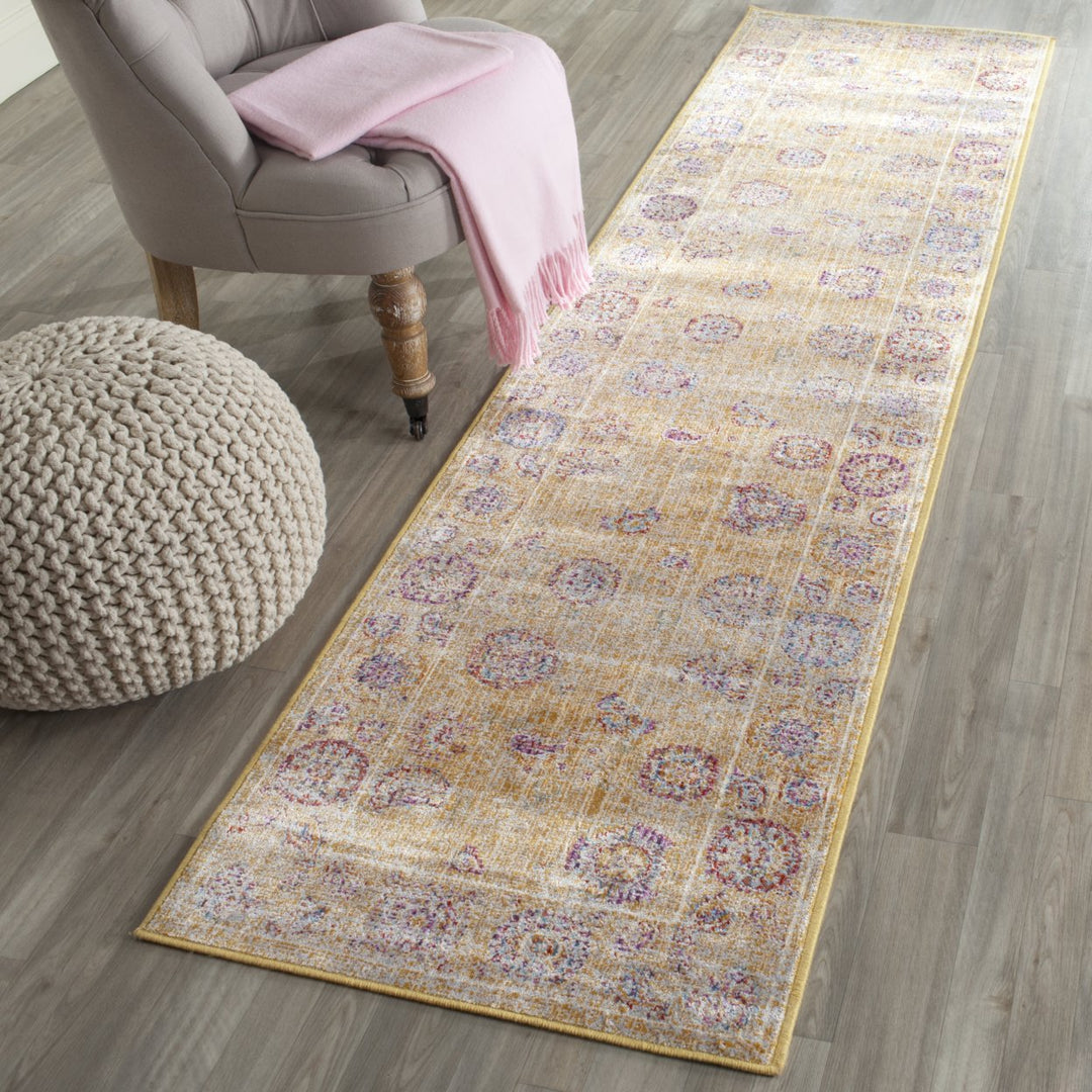 SAFAVIEH Sevilla Collection SEV812E Gold / Multi Rug Image 2