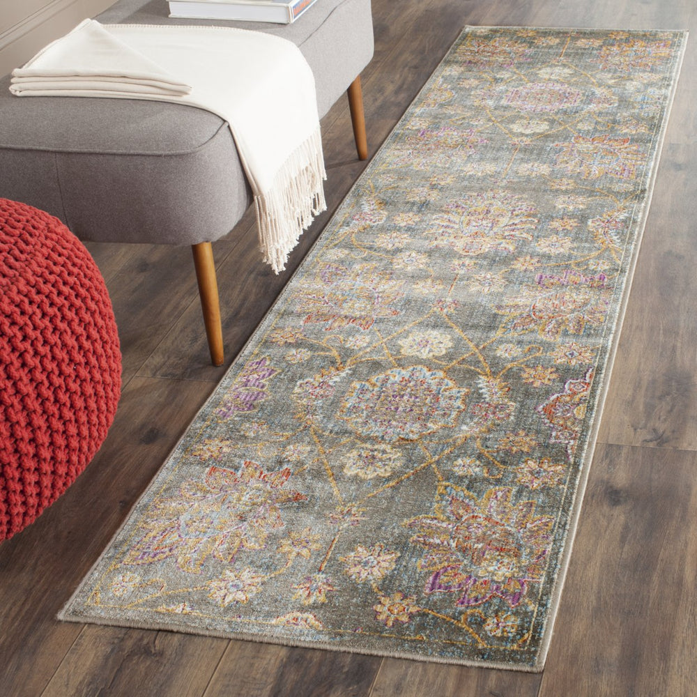 SAFAVIEH Sevilla Collection SEV814G Grey / Multi Rug Image 2