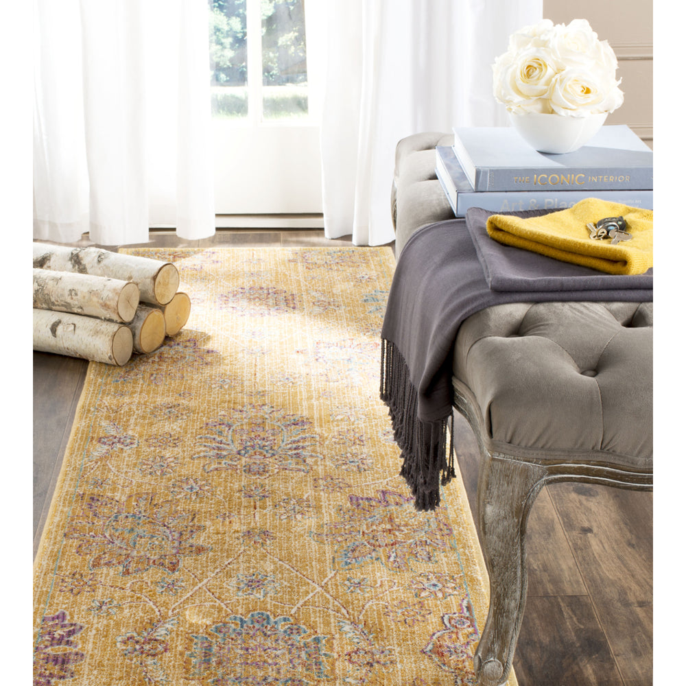 SAFAVIEH Sevilla Collection SEVB814E Gold/Multi Rug Image 2