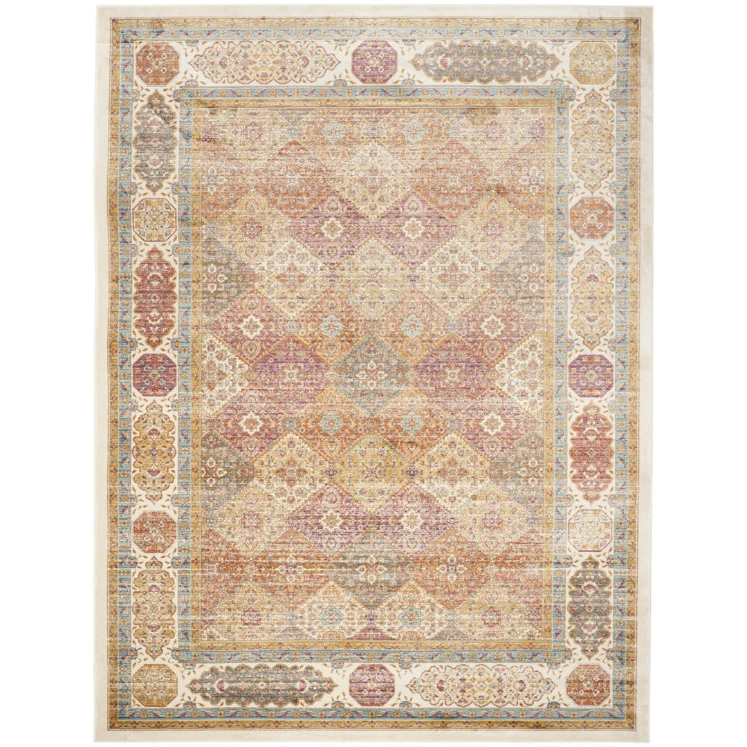 SAFAVIEH Sevilla Collection SEV815B Ivory/Multi Rug Image 1